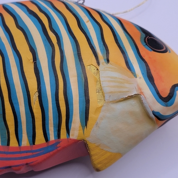 Hand Painted Wood Fish Ornaments - Picture 7 of 7